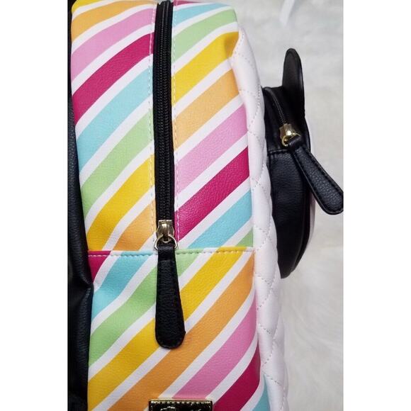 BETSEY JOHNSON Backpack School Bag PANDA BEAR RAINBOW PInk Mini Purse NEW Tags - Picture 6 of 13